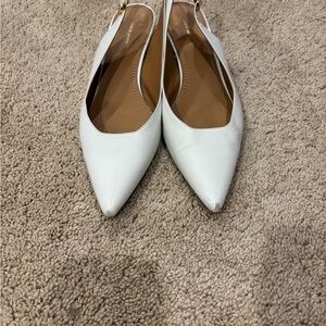 Elegant White Slingback Flats